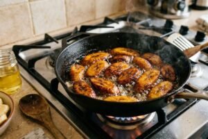 Frying sweet plantains for easy cuban maduros recipe